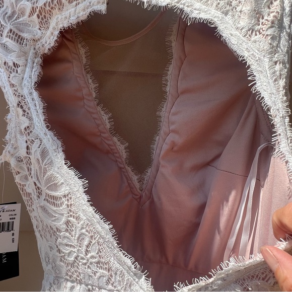 NWT Betsy & Adam ivory sleeveless lace maxi dress - Picture 12 of 15